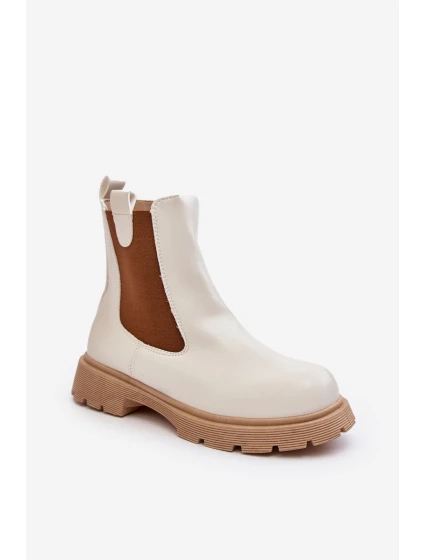 Dámské kozačky na zip Bílé model 21642006 - Boto