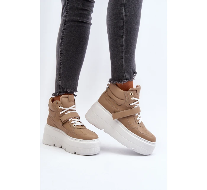 Zazoo 3450 Dámské Kožené Tenisky Beige