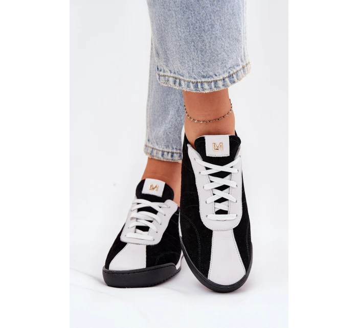 Dámské Kožené Sportovní Boty model 21690049 Černé - Laura Messi Dámské Kožené Sportovní Boty model 21690049 Černé - Laura Messi