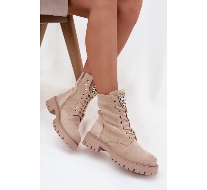 Dámské workery s krystaly na jazyku béžové Rosira Dámské workery s krystaly na jazyku béžové Rosira