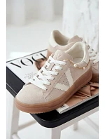 Dámské tenisky z přírodního semiše na platformě Vinceza Béžové