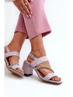 Dámské elegantní sandály na vysokém podpatku fialové D&A Dámské elegantní sandály na vysokém podpatku fialové D&A