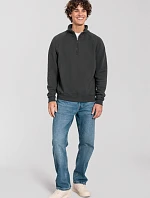Fruit of the Loom Iconic Premium Zip Neck Sweat Těžká mikina s 1/4 zipem 16.2288 light graphite