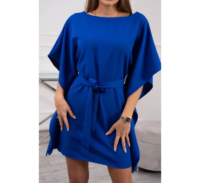 model 21752838 chrpově modré netopýří šaty - K-Fashion