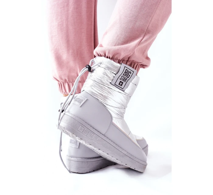 Dámské Sněhule Big Star model 21561942 Stříbrné - Big Star Shoes Dámské Sněhule Big Star model 21561942 Stříbrné - Big Star Shoes