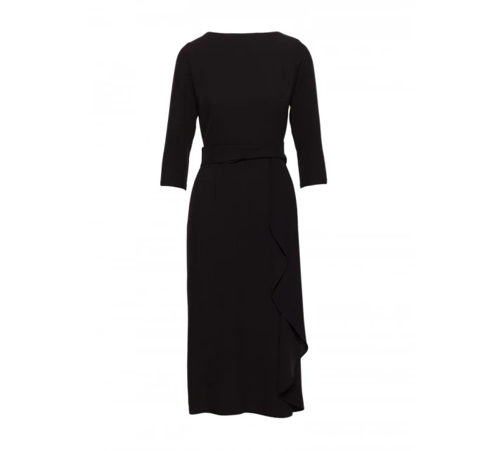 model 21470715 Šaty s volánkem černé - STYLOVE