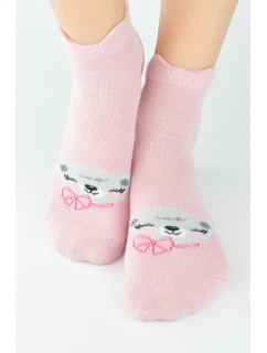 BAVLNĚNÉ PONOŽKY SE SILIKONEM SB009 DÍVKY