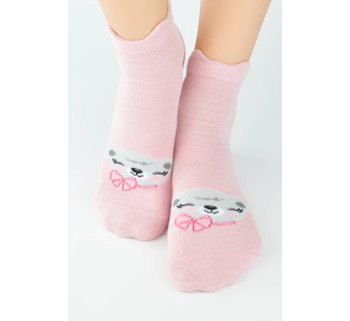 BAVLNĚNÉ PONOŽKY SE SILIKONEM SB009 DÍVKY