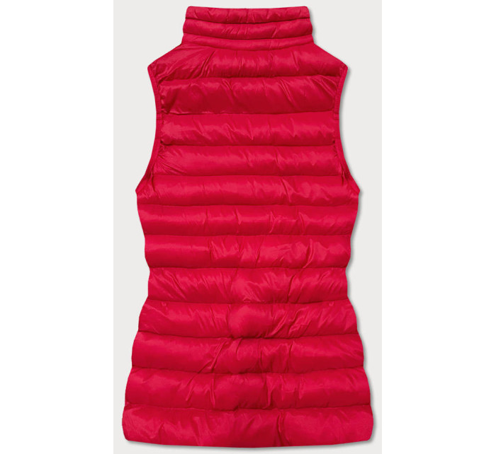 Tmavě červená krátká dámská prošívaná vesta (23077-275)