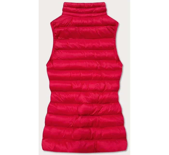 Tmavě červená krátká dámská prošívaná vesta model 16279875 - J.STYLE