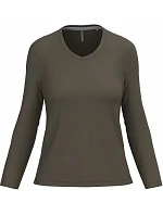 Kariban K 382 Dámské tričko do V s dl. rukávem 20.K382 dark khaki Kariban K 382 Dámské tričko do V s dl. rukávem 20.K382 dark khaki