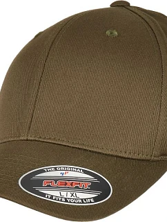 6 panelová kšiltovka z bio bavlny olive model 22537031 - Flexfit