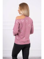 Halenka s potiskem srdce tmavě růžová