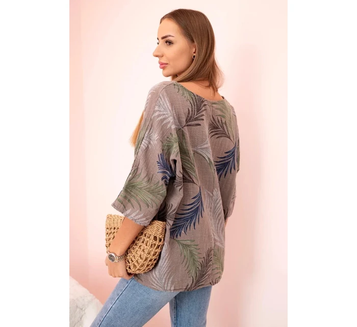 Dámská bavlněná halenka s s rukávy fango model 21073245 - K-Fashion