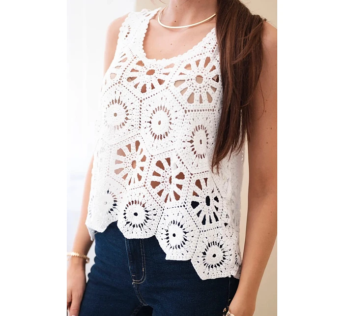 Dámská viskózová halenka bez rukávů s výstřihem do V džínová