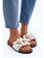 Dámské bílé sandály s ozdobami model 21648519 - Boto