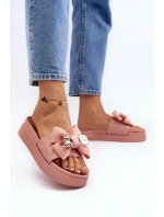 Dámské Žabky S Mašlí a Medvídkem Růžové model 21648652 - Boto