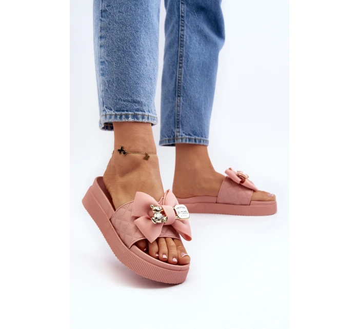 Dámské Žabky S Mašlí a Medvídkem Růžové model 21648652 - Boto