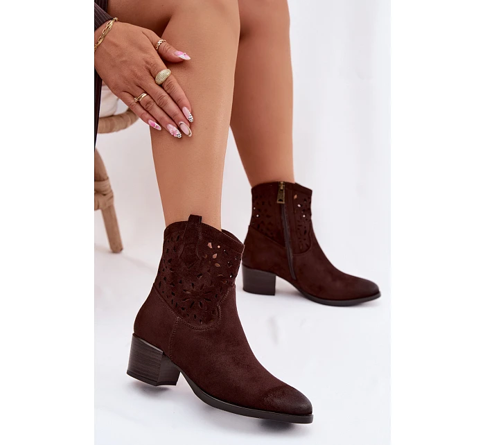 Dámské otevřené kotníkové boty Vinceza 58452 Čokoládové Dámské otevřené kotníkové boty Vinceza 58452 Čokoládové
