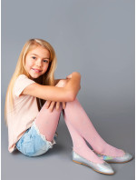 Dívčí neprůhledné punčocháče z mikrovlákna 40 Den se vzorem model 17232380 Pink - Yoclub