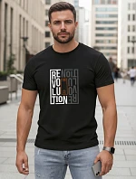 Pánské bavlněné tričko s potiskem revolution black FashionStreet NX0143R
