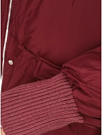 Kurtka damska zimowa pikowana z futerkiem bordowy model 22404716 - FashionStreet