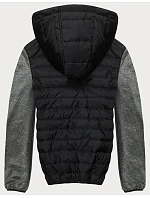 Pánská sportovní bunda z kombinovaných materiálů černá-grafitová (8M910-392) Pánská sportovní bunda z kombinovaných materiálů černá-grafitová (8M910-392)