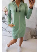 Mikina s kapucí tmavě mátová