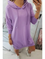 Šaty s kapucí a delšími zády fialové Šaty s kapucí a delšími zády fialové