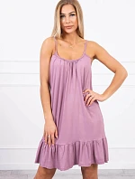 Tenké šaty na ramínka tmavě růžové