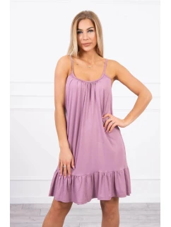 Tenké šaty na ramínka tmavě růžové