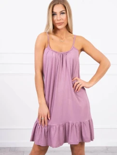 Tenké šaty na ramínka tmavě růžové