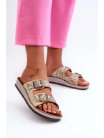 Pohodlné Dámské Žabky S Zlaté model 21664587 - Inblu Pohodlné Dámské Žabky S Zlaté model 21664587 - Inblu