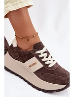 Dámské tenisky na platformě z přírodní semiše čokoládové Rosinae Dámské tenisky na platformě z přírodní semiše čokoládové Rosinae