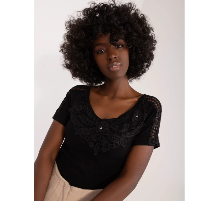 Bluzka PM BZ model 19529646 czarny - FPrice Bluzka PM BZ model 19529646 czarny - FPrice