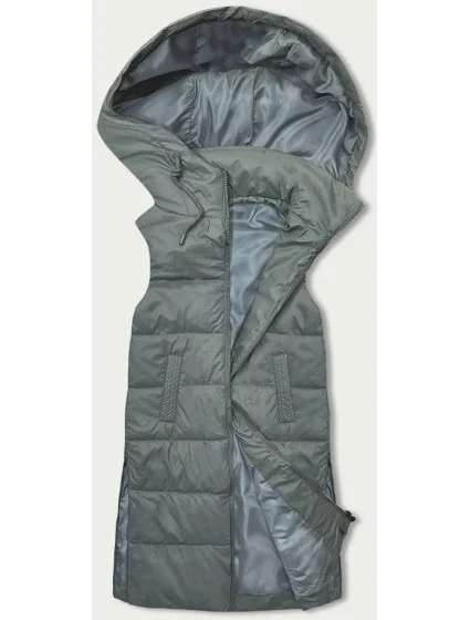 Dámská vesta v khaki barvě s kapucí model 18838494 - S'WEST