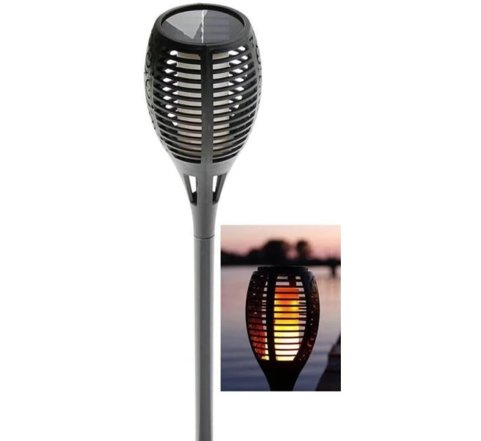 SOLÁRNÍ SVÍTILNA TANČÍCÍ PLAMENY 10X10X79CM 36 LED DIOD