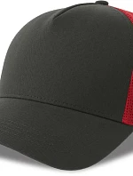 Atlantis Headwear Rapper Cotton-S 5 panelová Trucker kšiltovka 33.0260 dark grey/red