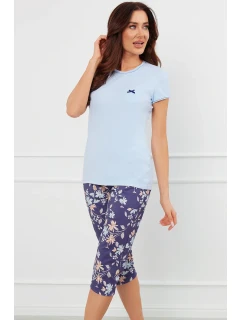 Italská móda Pulia cr.r. sp.3/4 barva:modrá/print