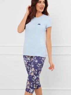 Italská móda Pulia cr.r. sp.3/4 barva:modrá/print