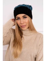 Milano fleecová čepice K203 tyrkysová melange+černá