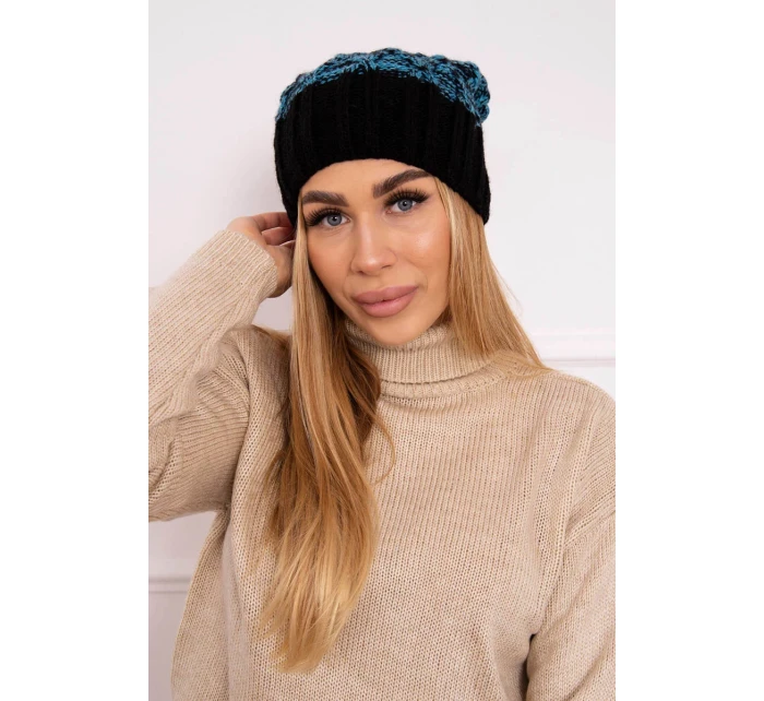 Milano fleecová čepice K203 tyrkysová melange+černá