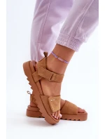 Dámské semišové sandály na platformě Big Star model 21655477 Hnědé - Big Star Shoes