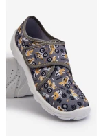 Pohodlné chlapecké pantofle na suchý zip Befado 974Y552 šedé