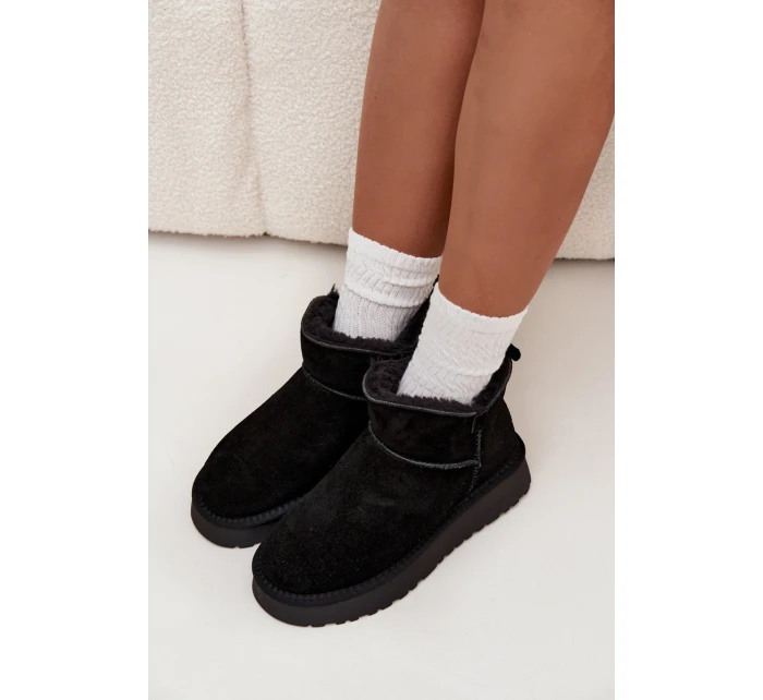 Sněhule z přírodního semiše vyhřívané s kožešinou Vinceza 97961 Černé