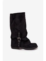 kozačky s vrchní částí a přezkou Černé model 21715441 - Boto