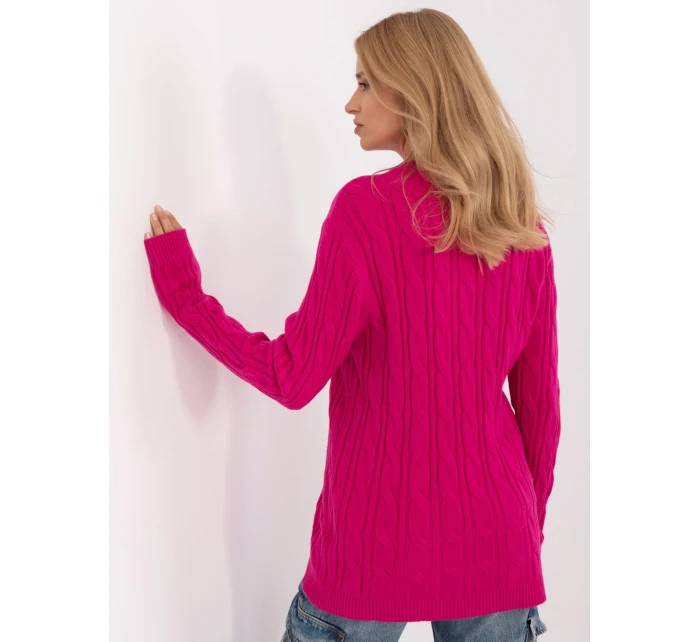 Sweter AT SW model 20463780 fuksjowy - FPrice Sweter AT SW model 20463780 fuksjowy - FPrice