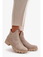 Zateplené Dámské Kotníkové Boty S Eko Kožené Zlaté model 20712781 - Kesi Zateplené Dámské Kotníkové Boty S Eko Kožené Zlaté model 20712781 - Kesi