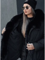 LUNAVI dámská zimní bunda prošívaná s kožešinou černá FashionStreet TY4667
