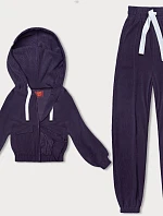 Pruhovaná tepláková souprava ve fialové barvě (AMG-335A)